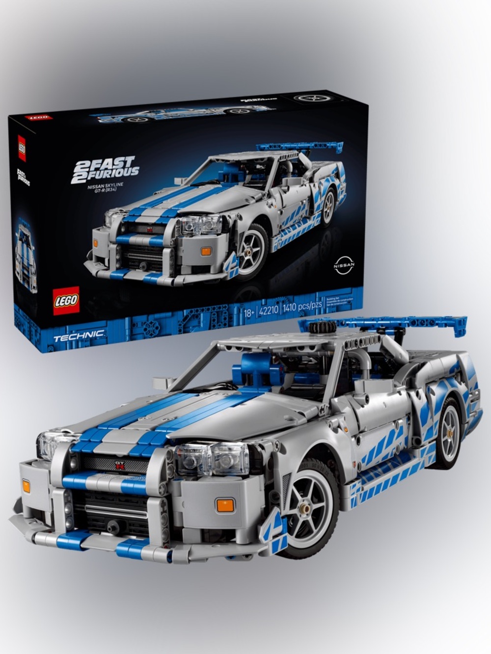 LEGO Technic Fast & Furious Nissan Skyline GT-R R34 Set 42210 - 1410 pieces